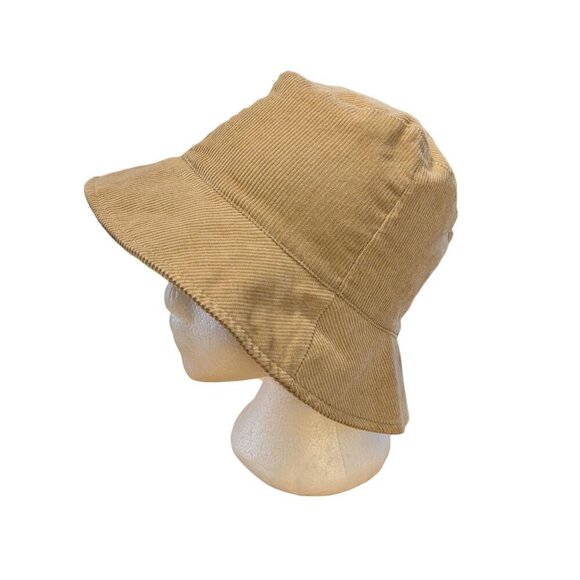 Corduroy Bucket Hat Sun Hat Unisex Beige Cotton Adult OS OSFM One Size - Picture 3 of 6